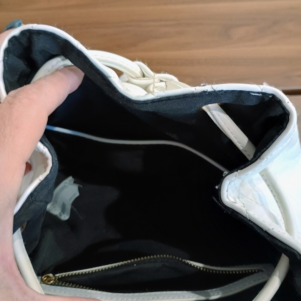 White Quilted Backpack - Picture 4 of 6